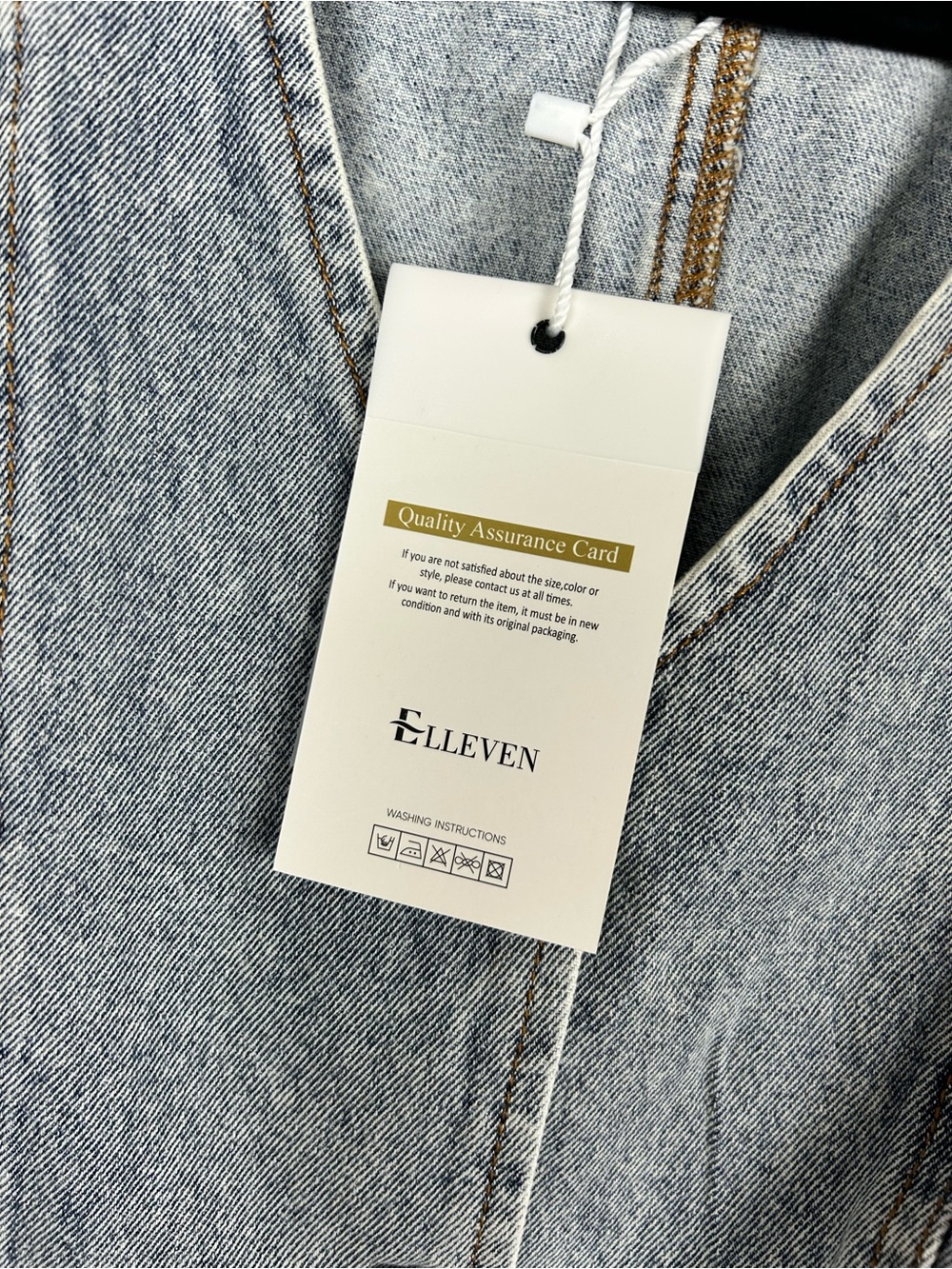 Eleven Denim Vest Womens Medium Light Wash Cropped Western Button Front NWT - Picture 3 of 6